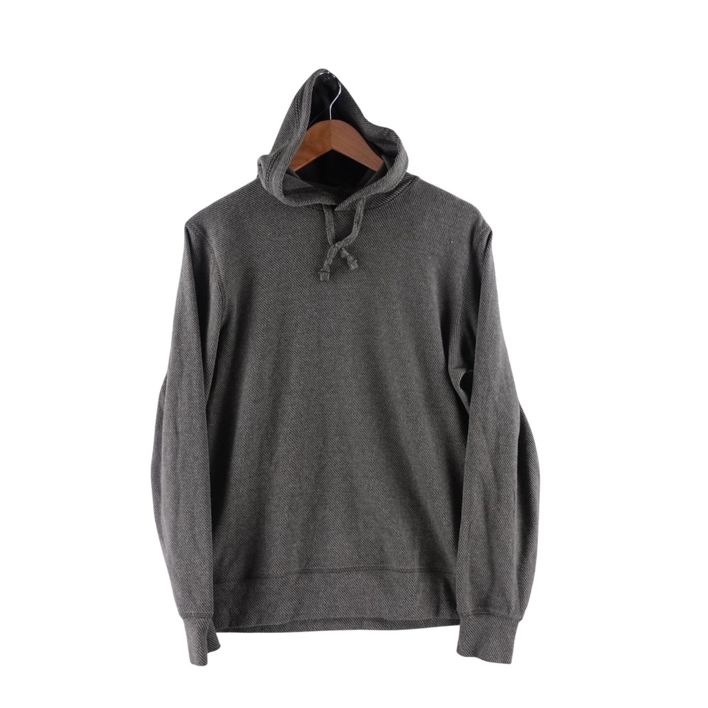 Faherty Brand Mens Size Small Textured Knit Pullover Hoodie Olive Green